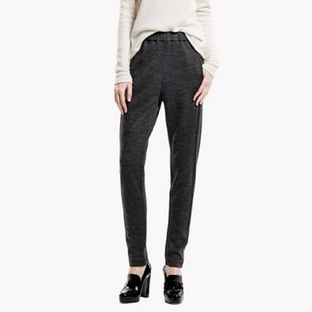 Theory Thorene Knit Houndstooth Pull On Pants Sz M